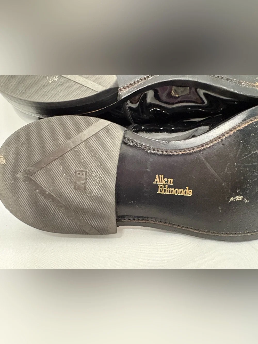 Allen Edmonds Carlyle Plain-toe Oxford Dress Shoe Black Patent Size 10 E